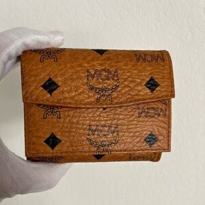 MCM Monogram Trifold Wallet Vintage Germany NWOT